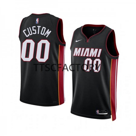 Maglia NBA Miami Heat Personalizzate Nike 2022-23 Icon Edition Nero Swingman - Uomo